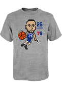 Ben Simmons Philadelphia 76ers Youth Pixel T-Shirt - Grey