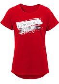 Cincinnati Reds Girls Brush Stroke T-Shirt - Red