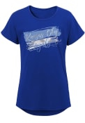 Kansas City Royals Girls Brush Stroke T-Shirt - Blue