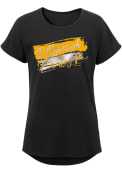Pittsburgh Pirates Girls Brush Stroke T-Shirt - Black