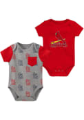 St Louis Cardinals Baby Born and Raised One Piece - Red