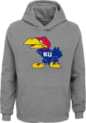 Kansas Jayhawks Youth Vault Large Logo Hooded Sweatshirt - Grey