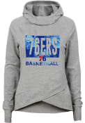 Philadelphia 76ers Girls Glitter Baller Hooded Sweatshirt - Grey