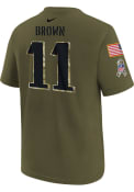 AJ Brown Philadelphia Eagles Youth Salute To Service Name and Number T-Shirt - Olive