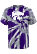 Purple Youth K-State Wildcats Tie Dye Primary Logo T-Shirt