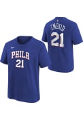 Joel Embiid Philadelphia 76ers Youth Name and Number Icon T-Shirt - Blue