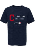 Cleveland Indians Youth Nike Velocity Practice T-Shirt - Navy Blue