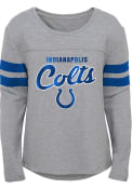 Indianapolis Colts Girls Field Armor Long Sleeve T-shirt - Grey