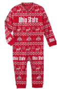 Ohio State Buckeyes Baby Ugly Sweater One Piece Pajamas - Red