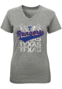 Texas Rangers Girls Starting Line Up Fashion T-Shirt - Grey