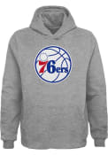 Philadelphia 76ers Boys Swoop Logo Hooded Sweatshirt - Grey