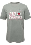 Kansas City Chiefs Youth Nike 2020 Conference Champions Locker Room Trophy T-Shirt - Grey