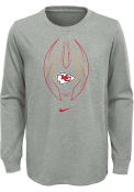 Kansas City Chiefs Youth Nike Football Icon T-Shirt - Grey