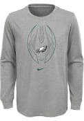 Philadelphia Eagles Youth Nike Football Icon T-Shirt - Grey