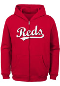 Cincinnati Reds Youth Wordmark Full Zip Jacket - Red