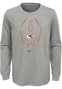 Kansas City Chiefs Toddler Nike Football Icon T-Shirt - Grey