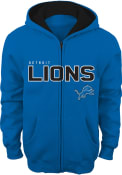 Detroit Lions Youth Grey Stated Fleece Full Zip Jacket