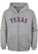 Texas Rangers Youth Wordmark Full Zip Jacket - Grey
