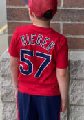 Shane Bieber Cleveland Indians Youth Name and Number T-Shirt - Red
