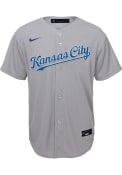 Kansas City Royals Youth Nike Road Replica Baseball Jersey - Grey