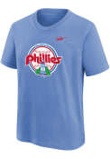 Philadelphia Phillies Boys Nike Coop T-Shirt - Light Blue