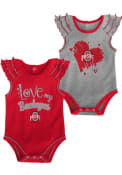 Ohio State Buckeyes Baby Touchdown 2PK One Piece - Red