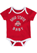 Ohio State Buckeyes Baby Little Player 2 PK LS One Piece - Red