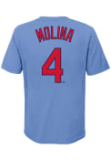 Yadier Molina St Louis Cardinals Youth Name and Number T-Shirt - Light Blue