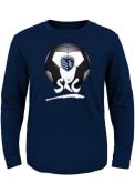 Sporting Kansas City Boys Slogan Ball T-Shirt - Navy Blue