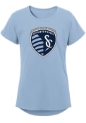 Sporting Kansas City Girls Primary Logo T-Shirt - Light Blue