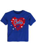 Chicago Cubs Toddler Girls Bubble Hearts T-Shirt - Blue