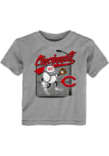 Cincinnati Reds Toddler On The Fence T-Shirt - Grey