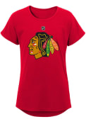 Chicago Blackhawks Girls Primary Logo Fashion T-Shirt - Red