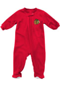 Chicago Blackhawks Baby Blanket Sleeper One Piece Pajamas - Red