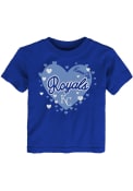 Kansas City Royals Infant Girls Bubble Hearts T-Shirt - Blue