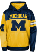 Michigan Wolverines Youth First and Goal Hooded Sweatshirt - Navy Blue