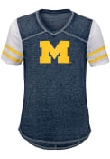 Michigan Wolverines Girls School Spirit T-Shirt - Navy Blue