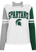 Michigan State Spartans Girls Color Block Long Sleeve T-shirt - Green