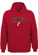 Red Boys Cincinnati Bearcats Arch Mascot Hooded Sweatshirt