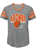 Cleveland Browns Girls Catch The Wave Fashion T-Shirt - Brown