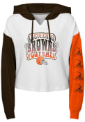Cleveland Browns Girls Color Run Hooded Sweatshirt - White