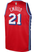 Joel Embiid Philadelphia 76ers Youth Nike Statement Swingman Basketball Jersey - Red
