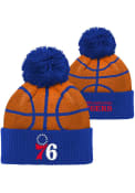 Philadelphia 76ers Youth Basketball Head Knit Hat - Blue