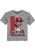 Yadier Molina St Louis Cardinals Toddler Outer Stuff Pixel Player T-Shirt - Grey