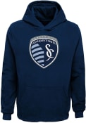 Sporting Kansas City Youth Primary Logo Hooded Sweatshirt - Navy Blue