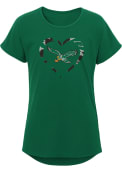 Philadelphia Eagles Girls Tie Dye Heart T-Shirt - Kelly Green