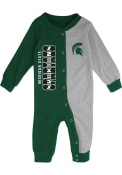Michigan State Spartans Baby Half Time Coverall One Piece - Green