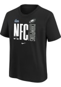 Philadelphia Eagles Youth Nike Iconic 2022 Conf Champ T-Shirt - Black