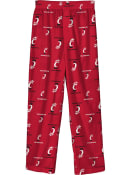 Red Boys Cincinnati Bearcats All Over Logo Sleep Pants