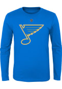 St Louis Blues Youth Flat Third Jersey Logo T-Shirt - Light Blue